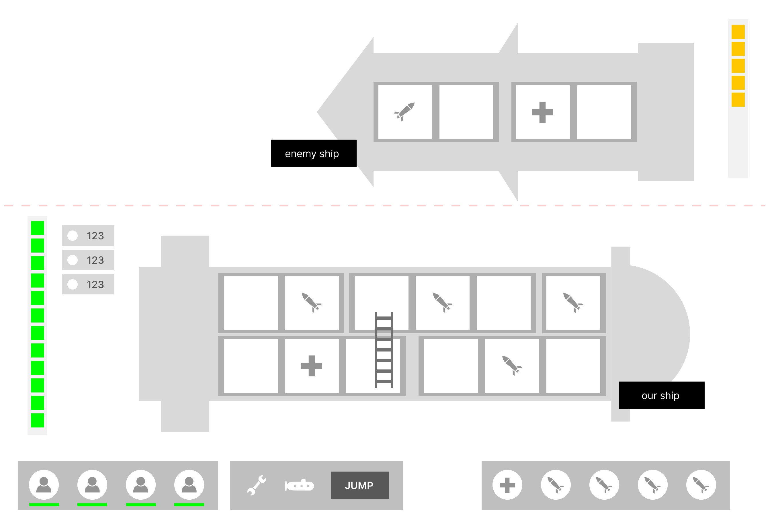 combat UI layout